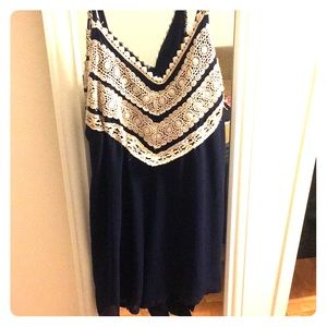 Navy lace romper